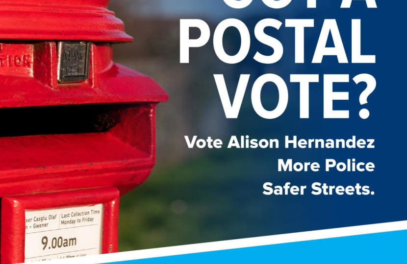 Register to vote by post for PCC Elections